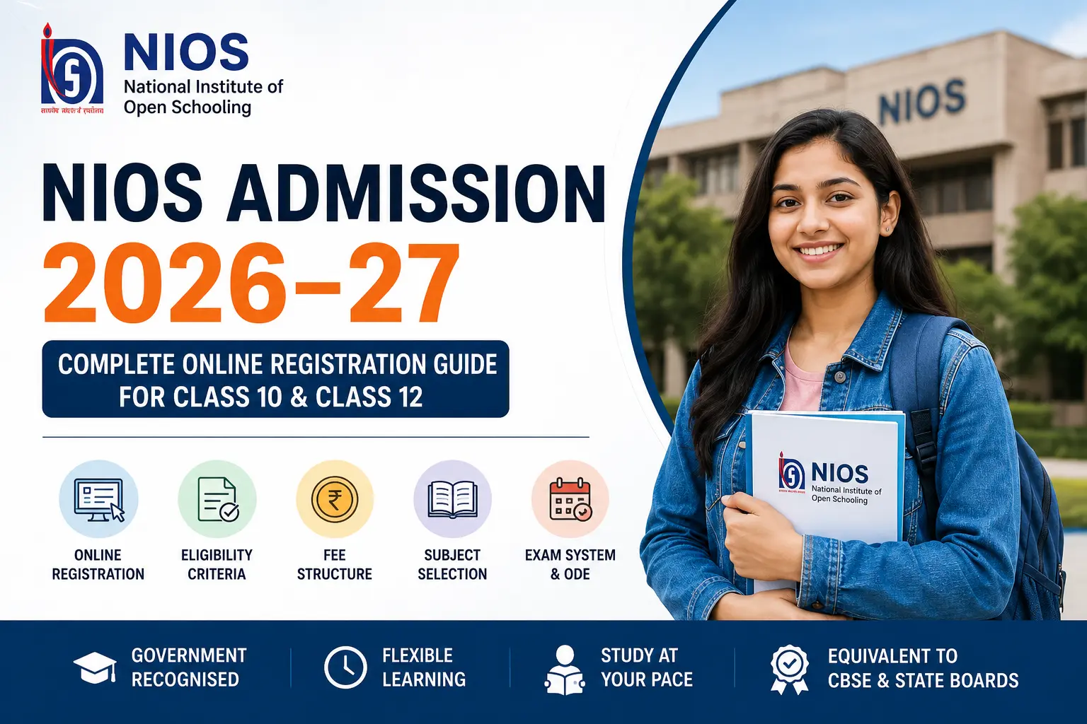 NIOS Admission 2026–27: Complete Online Registration Guide for Class 10 & Class 12